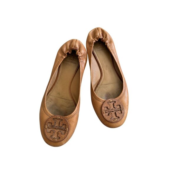 TORY BURCH Tan Leather Reva Ballet Flats size 10.5 - Picture 9 of 9